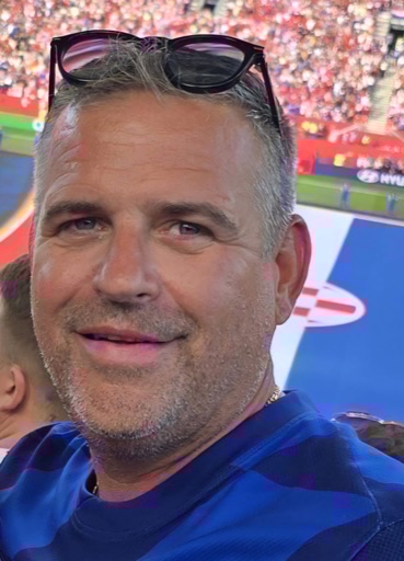 Luka Jakšić at Poljud Stadium in Split, founder and owner of Nini Travel Agency