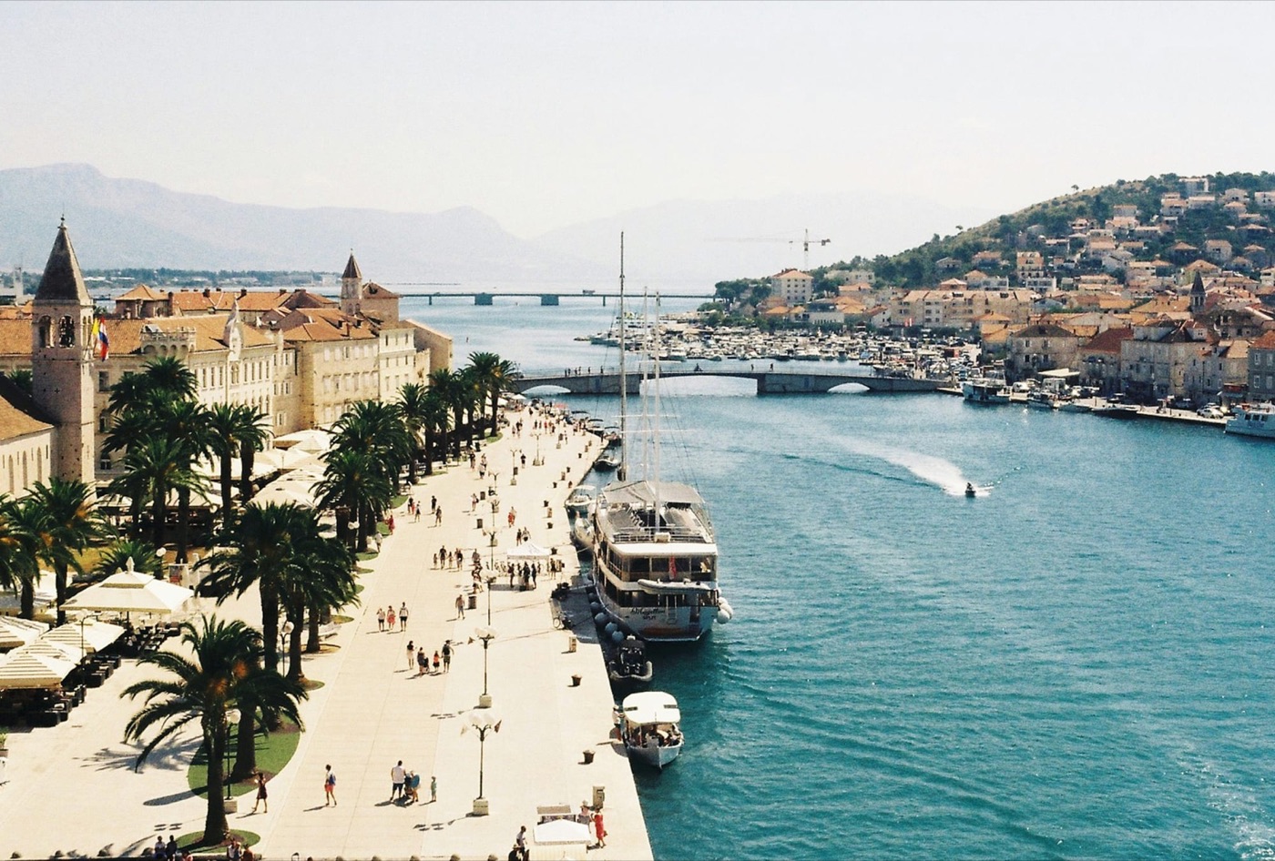 Trogir harbor on the return to Split, Croatia