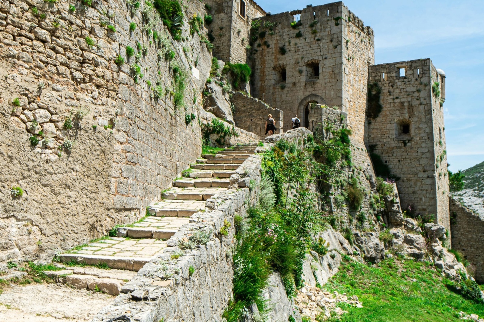 Klis Fortress on a rocky hill above Split with panoramic views over Dalmatia and the Adriatic, Croatia
